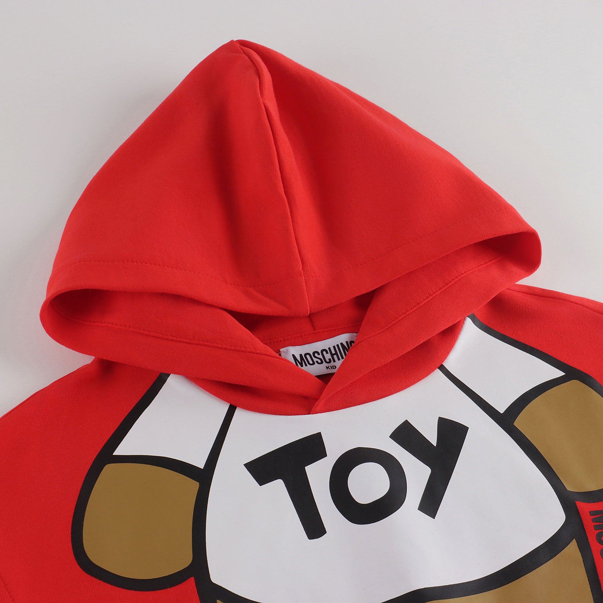 Boys & Girls Red Hooded Cotton Sweatshirt