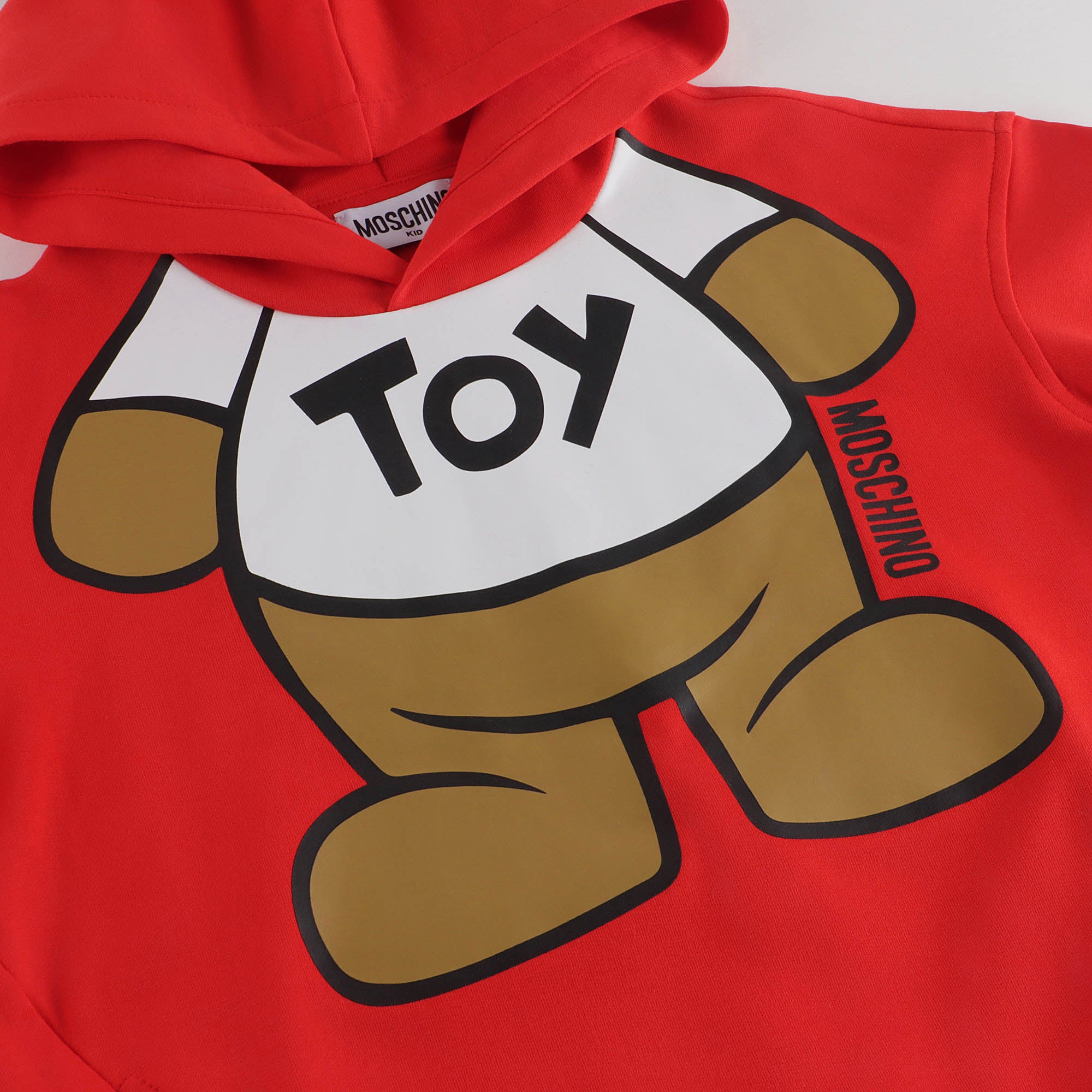 Boys & Girls Red Hooded Cotton Sweatshirt