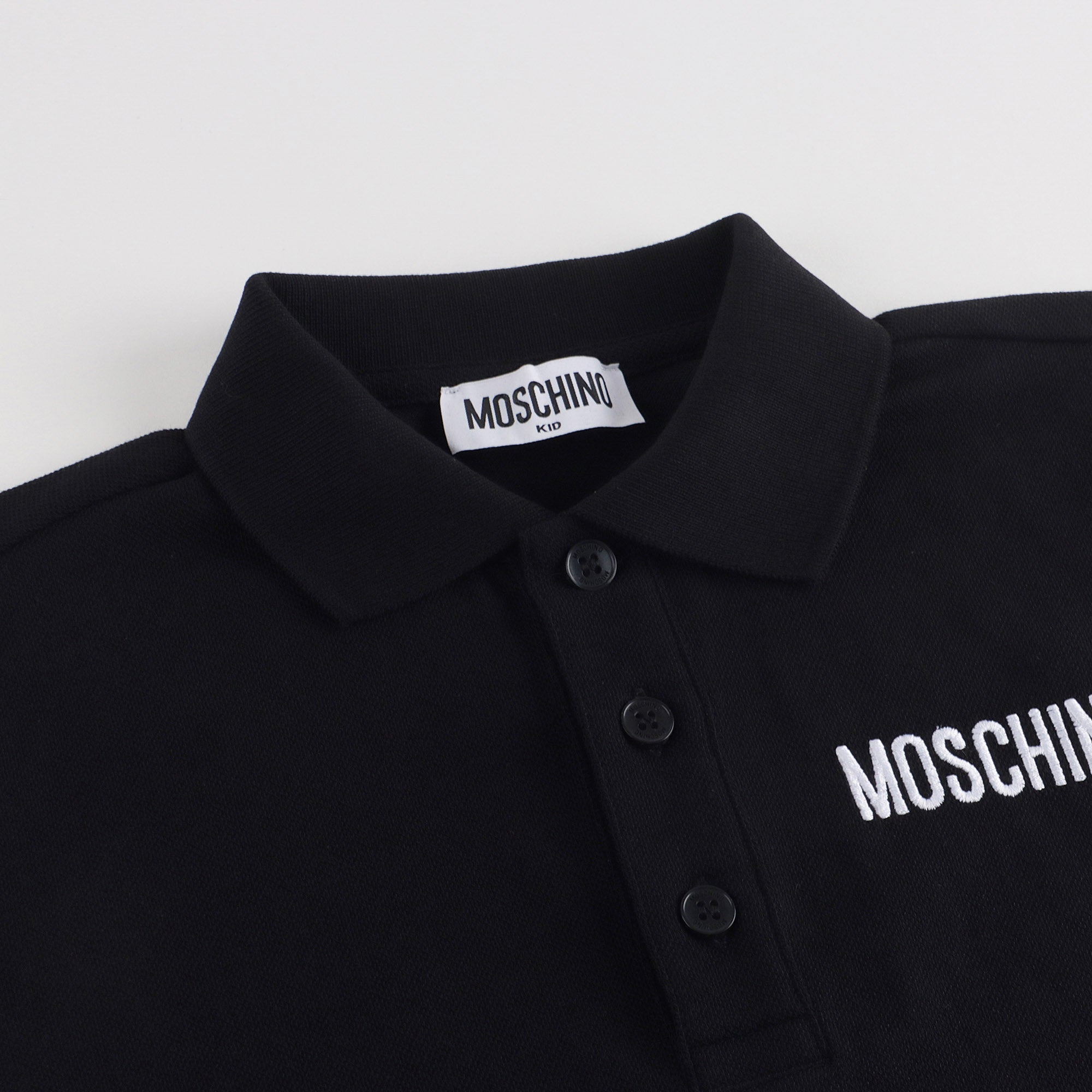Boys Black Cotton Polo Shirt