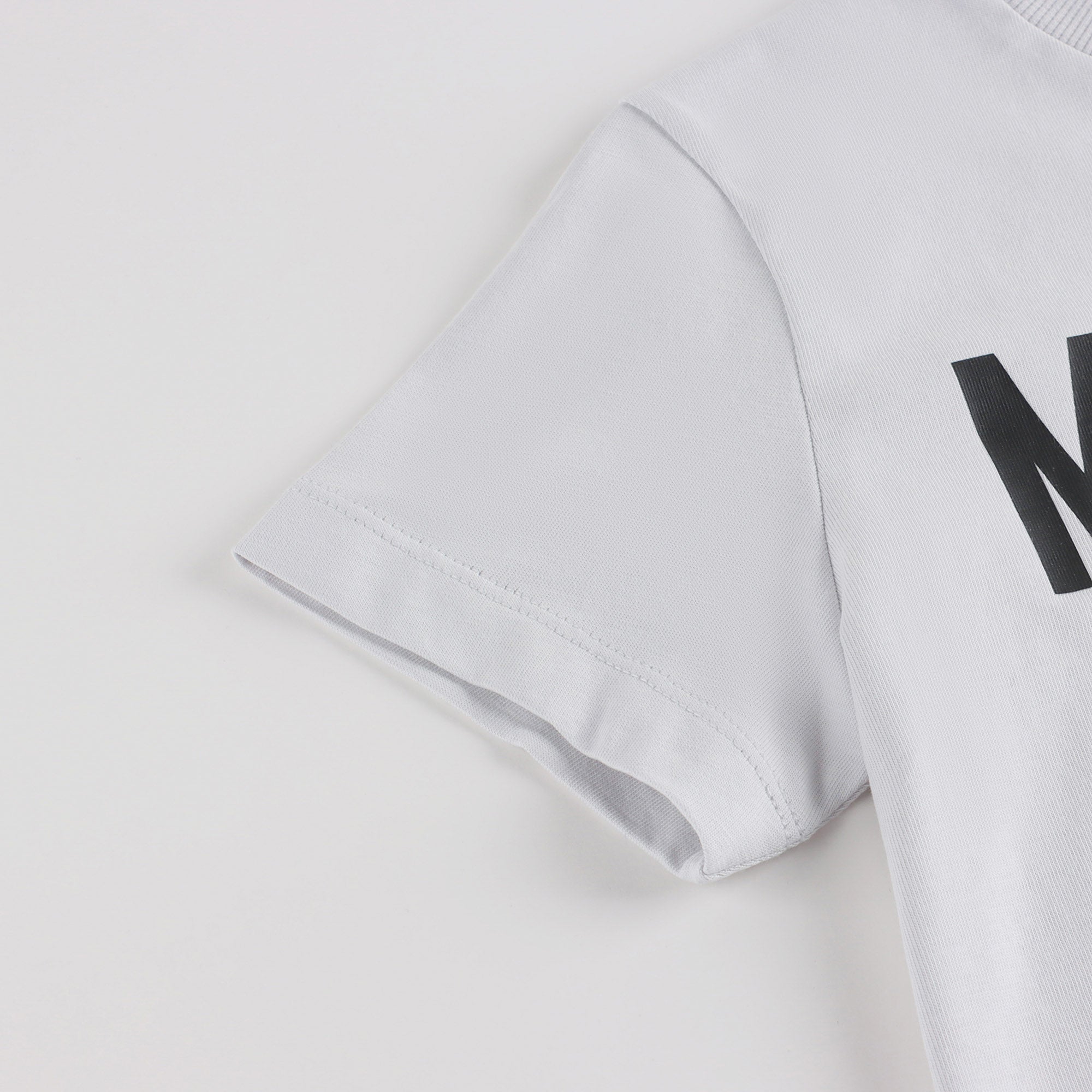 Boys Light Grey Logo Cotton T-Shirt