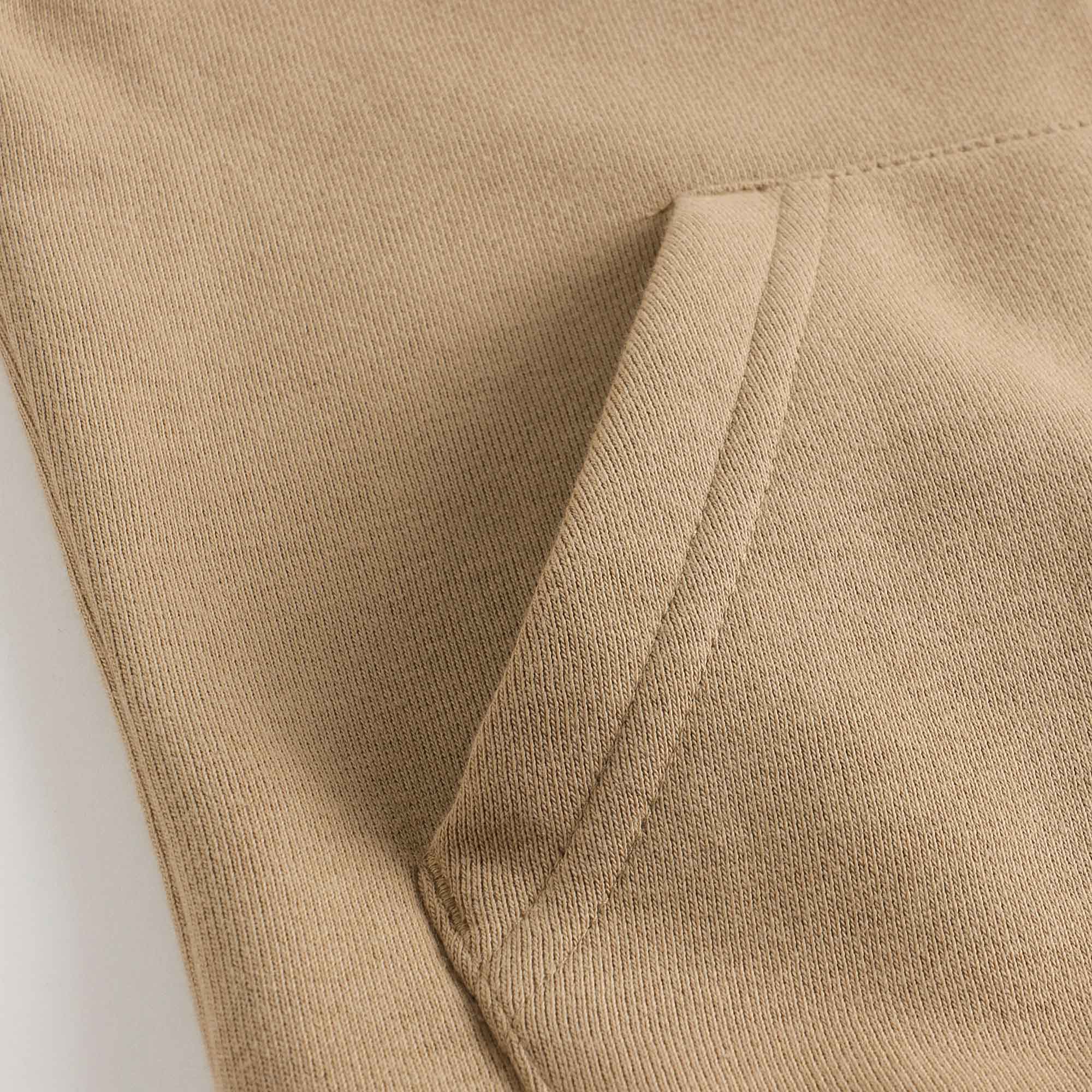 Boys Camel Cotton Zip-Up Top