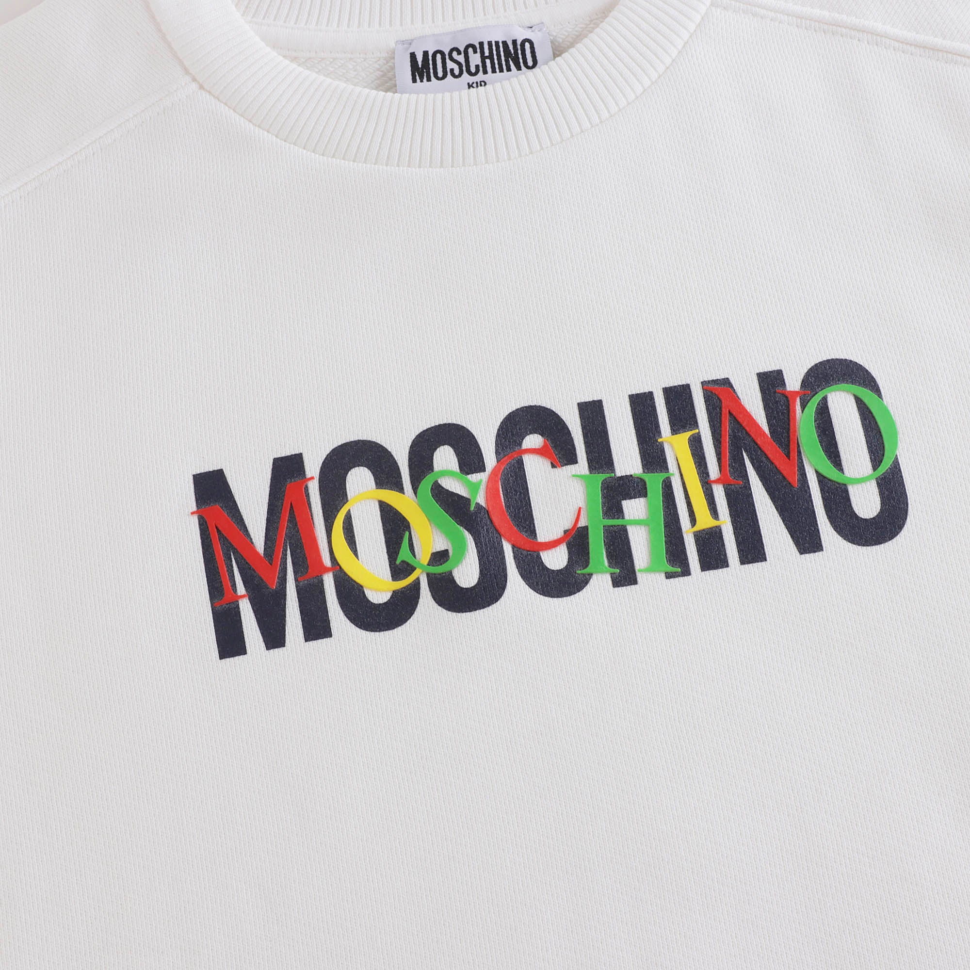 Boys & Girls White Logo Cotton Sweatshirt