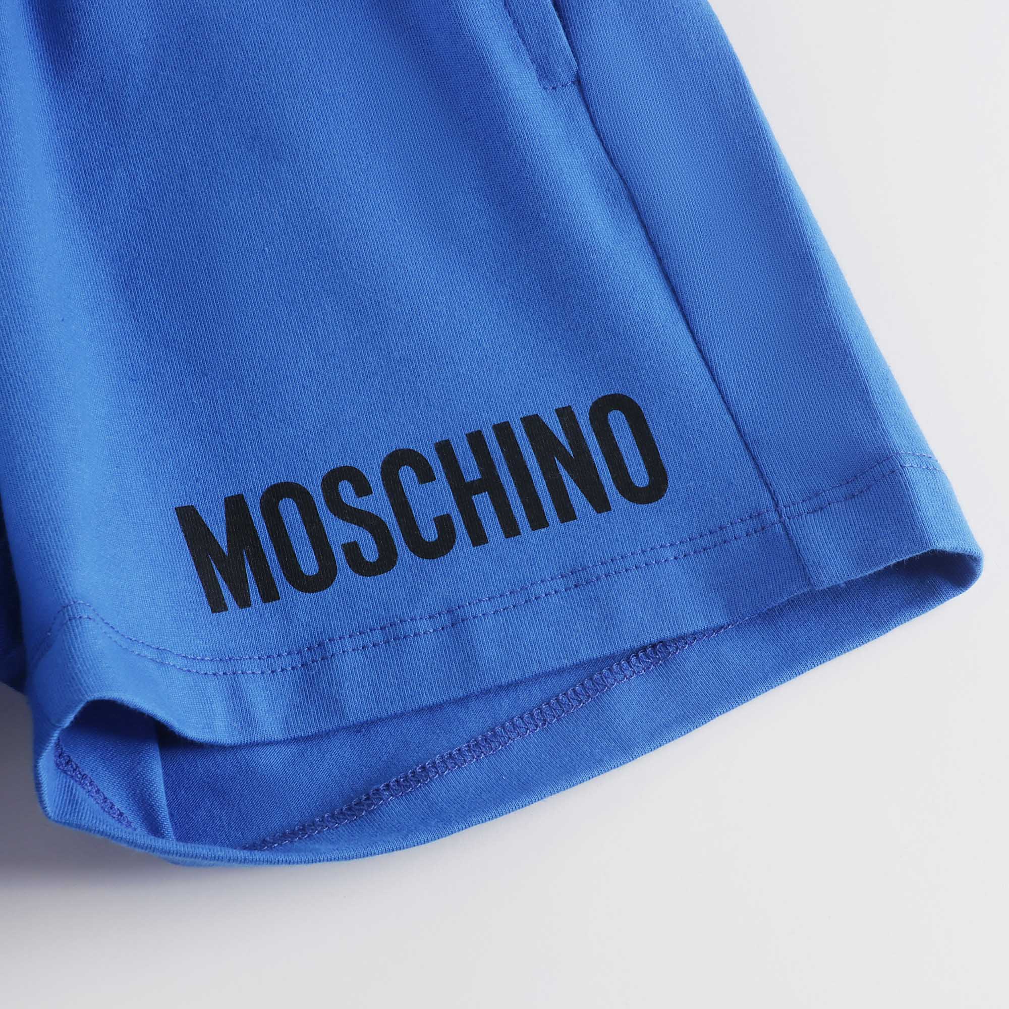 Boys Blue Logo Cotton Shorts