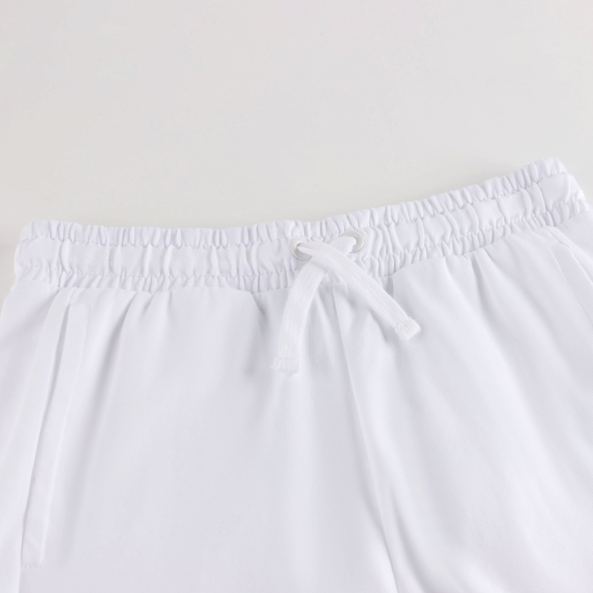 Boys White Cotton Shorts
