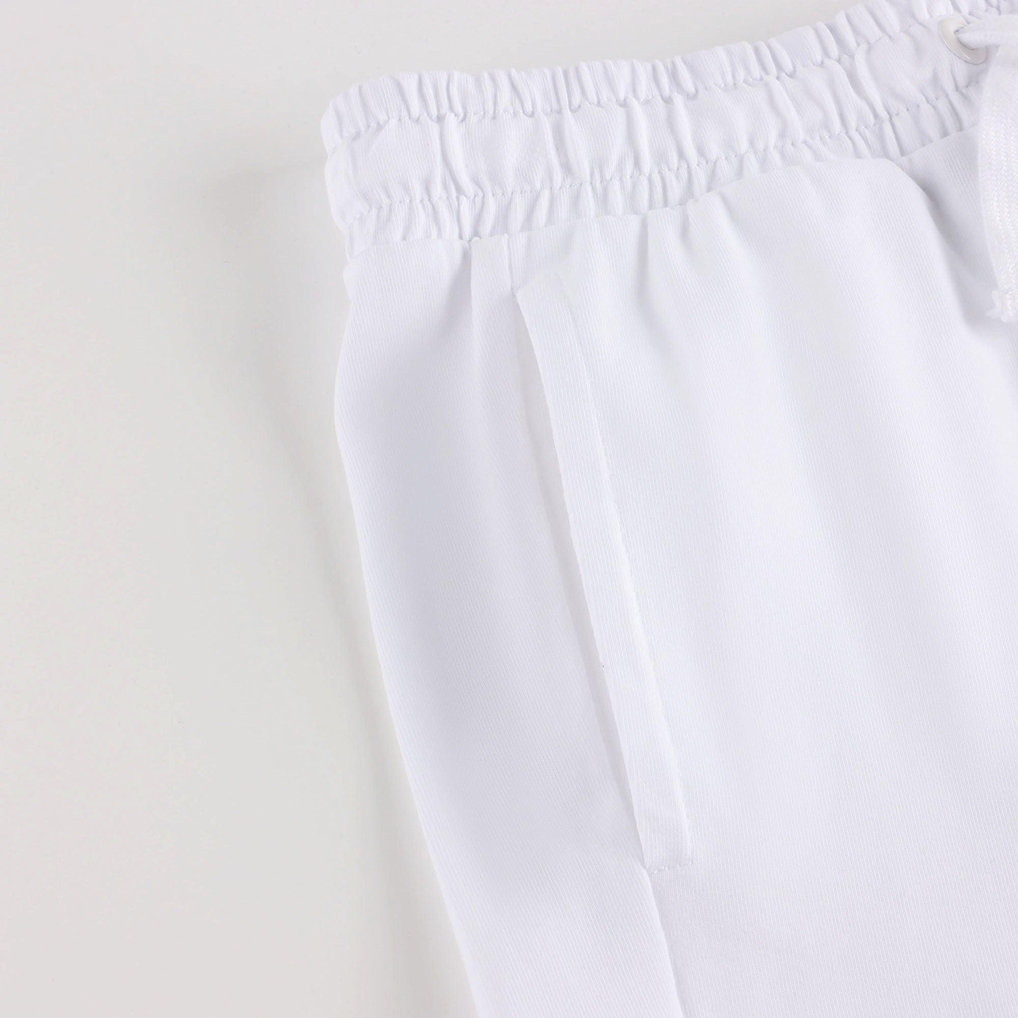 Boys White Cotton Shorts
