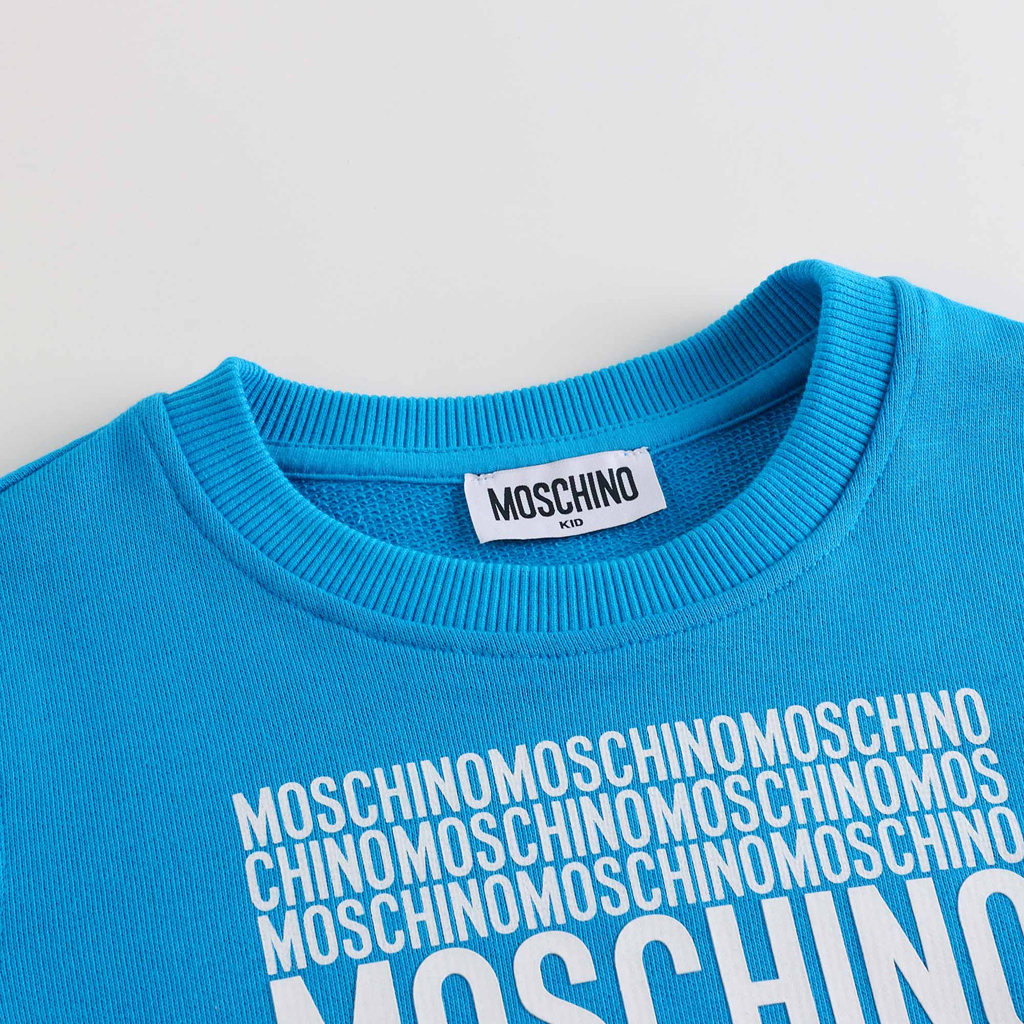 Boys & Girls Blue Logo Cotton Sweatshirt