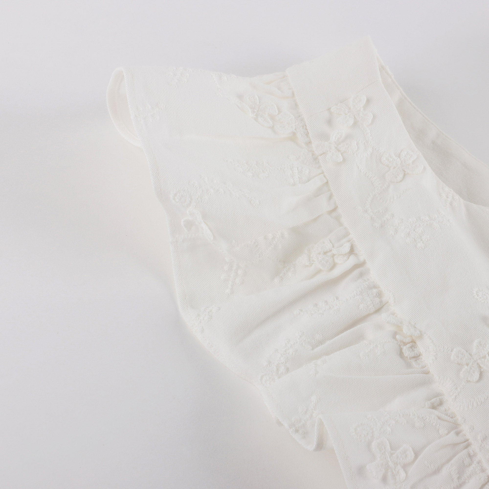 Girls White Embroidered Cotton Dress
