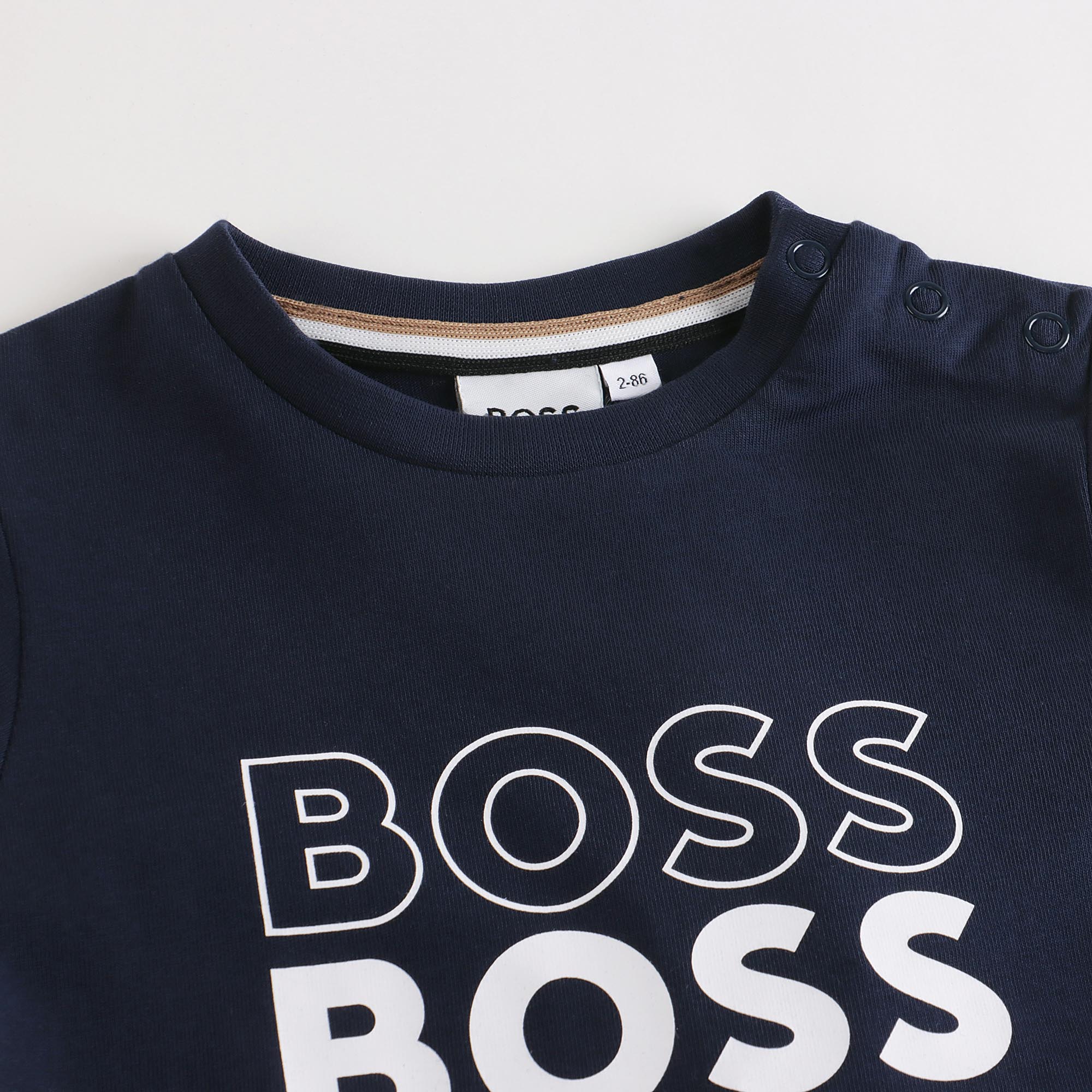 Baby Boys Blue Logo Cotton T-Shirt