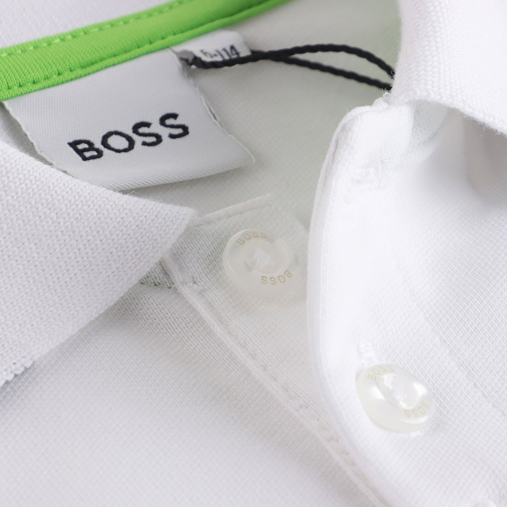Boys White Cotton Polo Shirt
