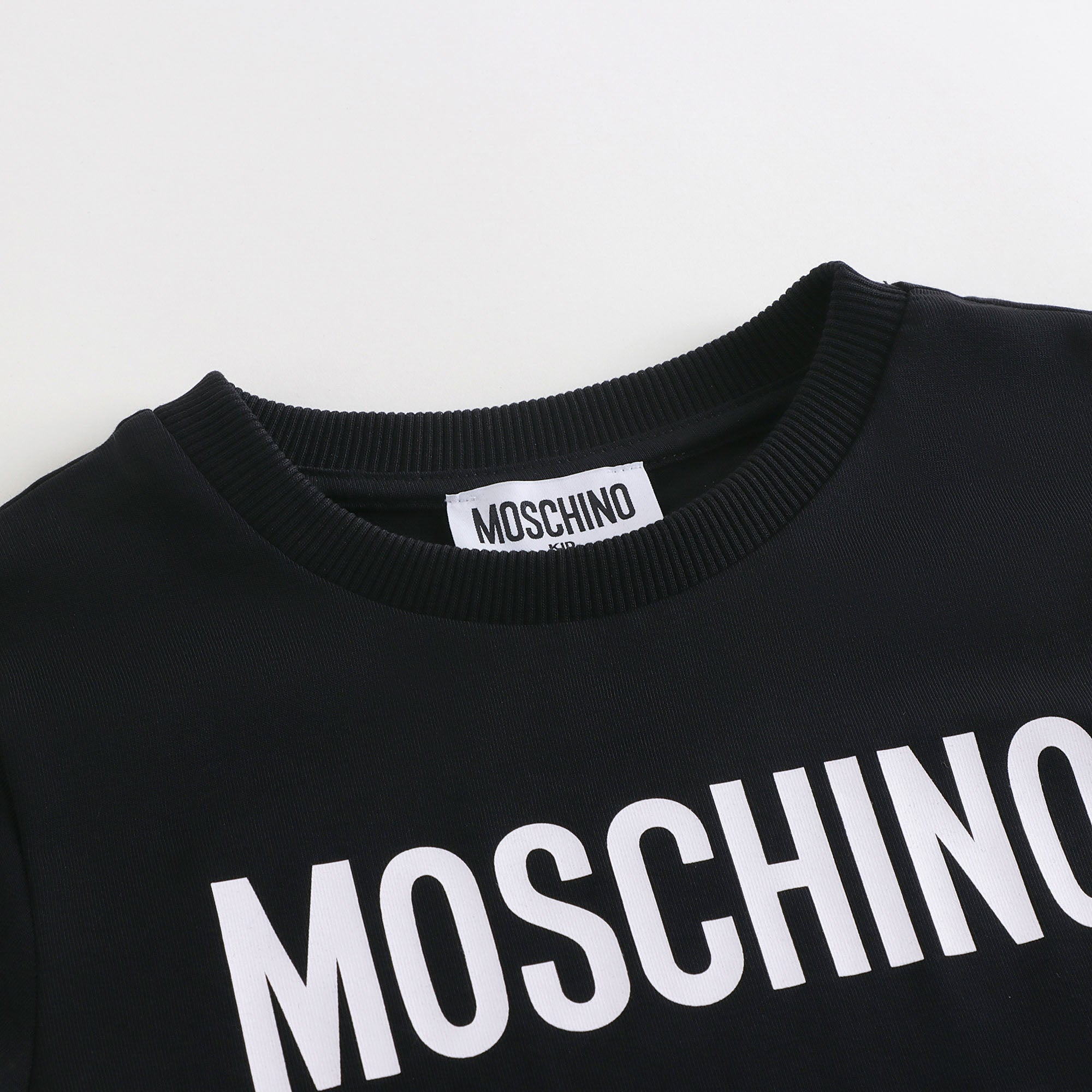 Boys & Girls Black Logo Cotton T-Shirt