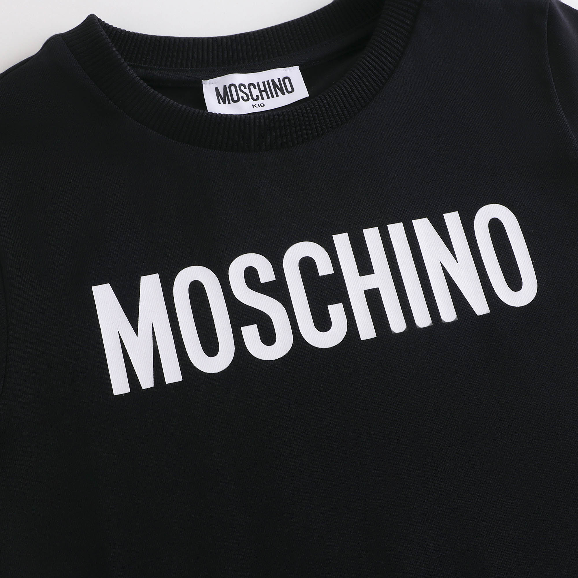 Boys & Girls Black Logo Cotton T-Shirt