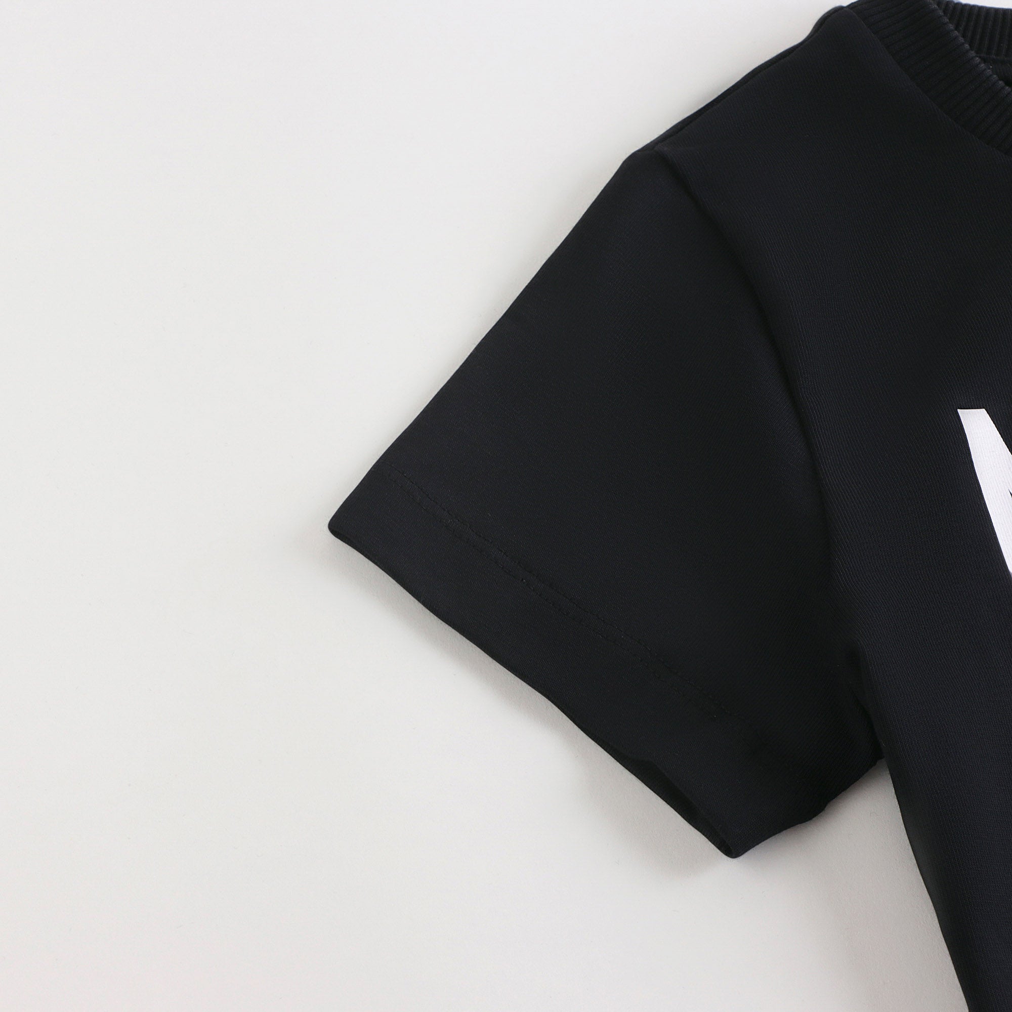 Boys & Girls Black Logo Cotton T-Shirt