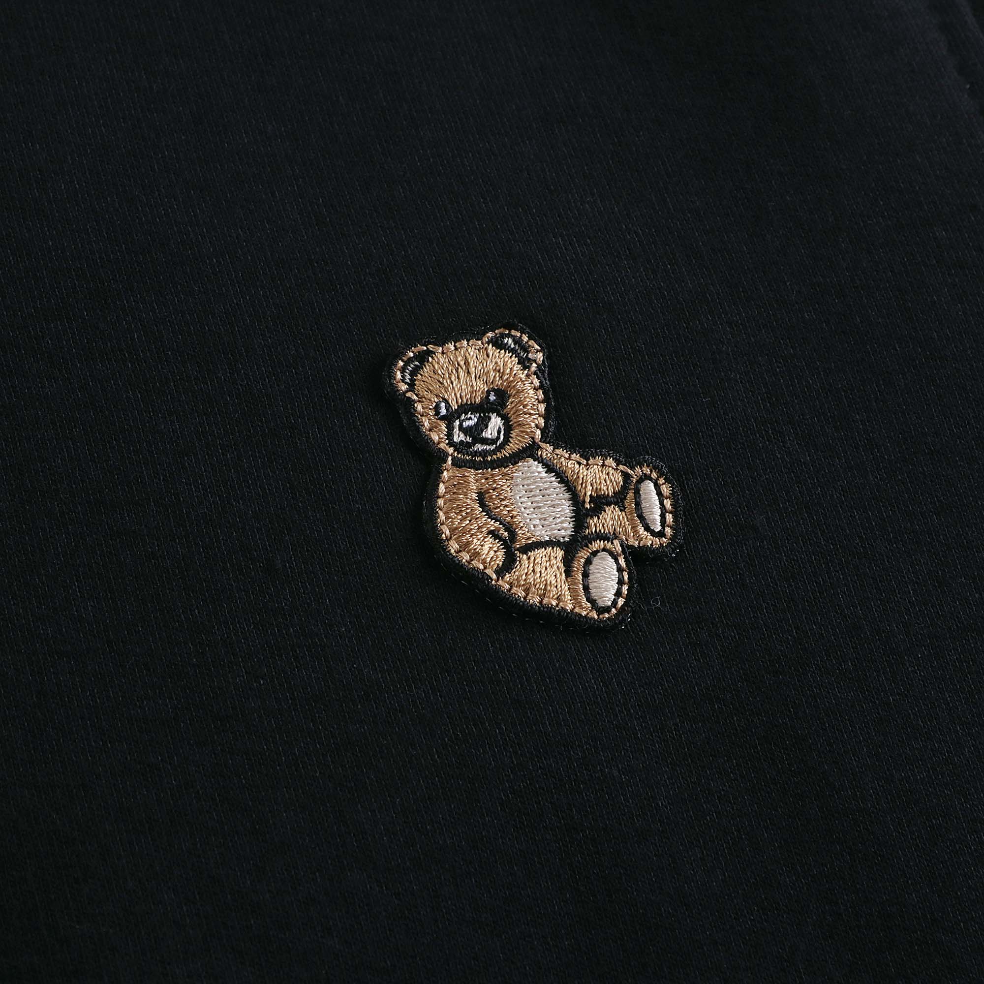 Boys & Girls Black Bear Patch Cotton Sweatshirt