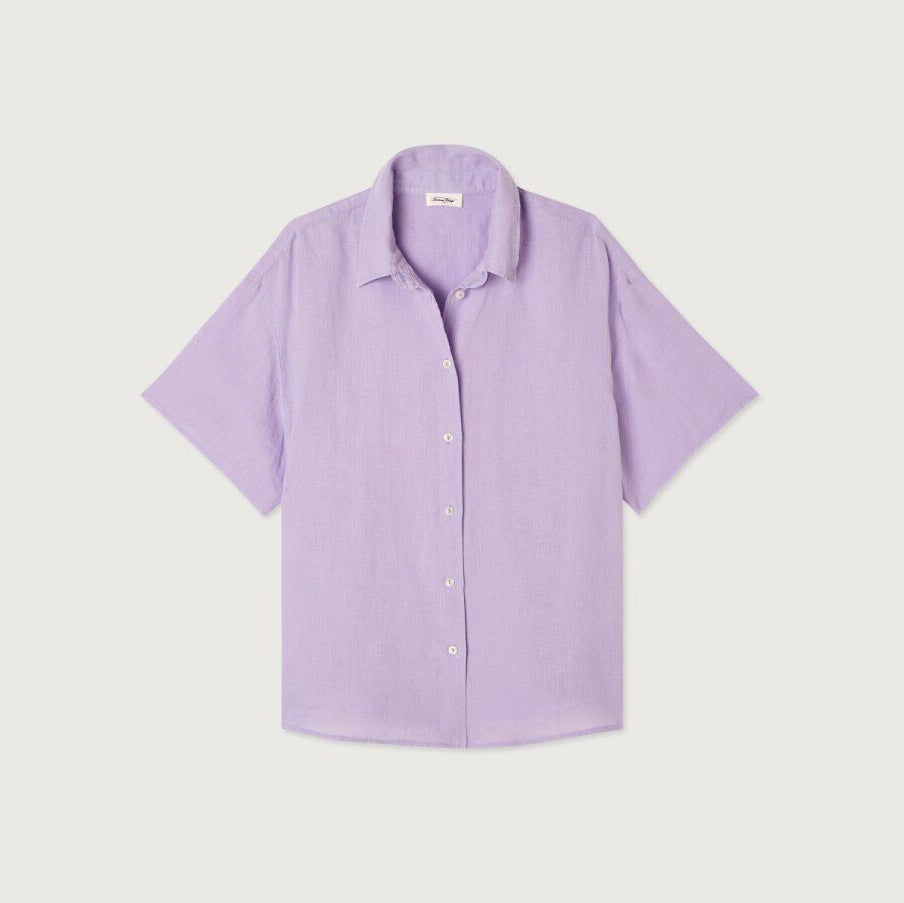 Women Purple Linen Shirt