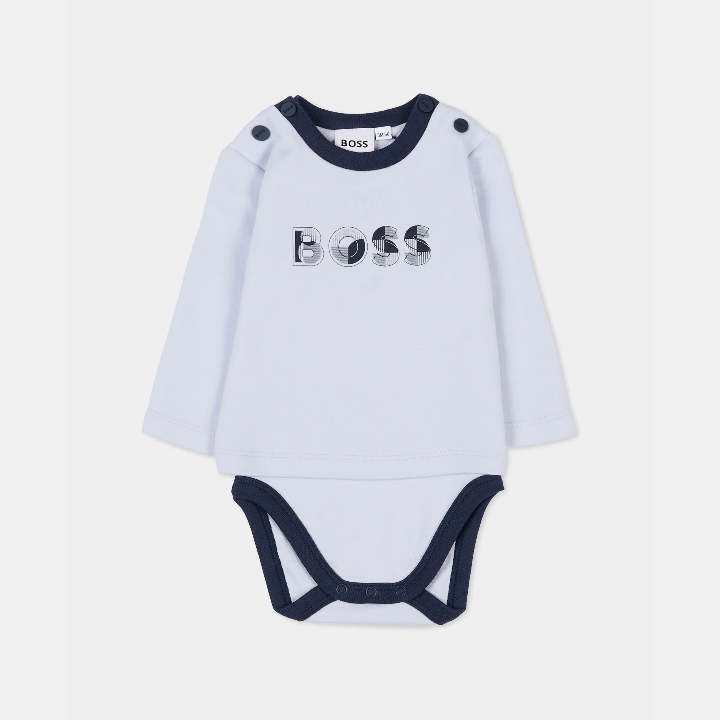 Baby Boys Light Blue Cotton Babysuit Set(3 Pack)