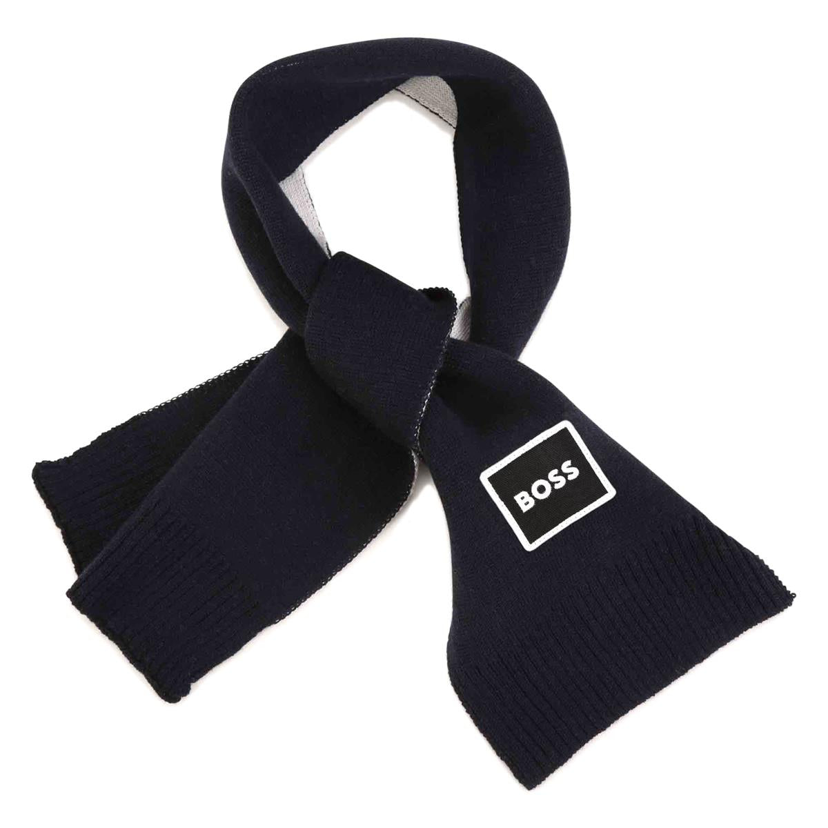 Boys Navy Logo Scarf
