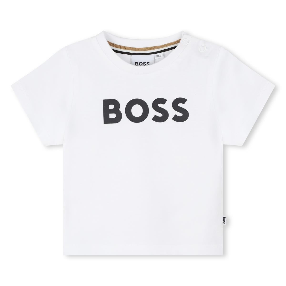 Baby Boys White Logo Cotton T-Shirt