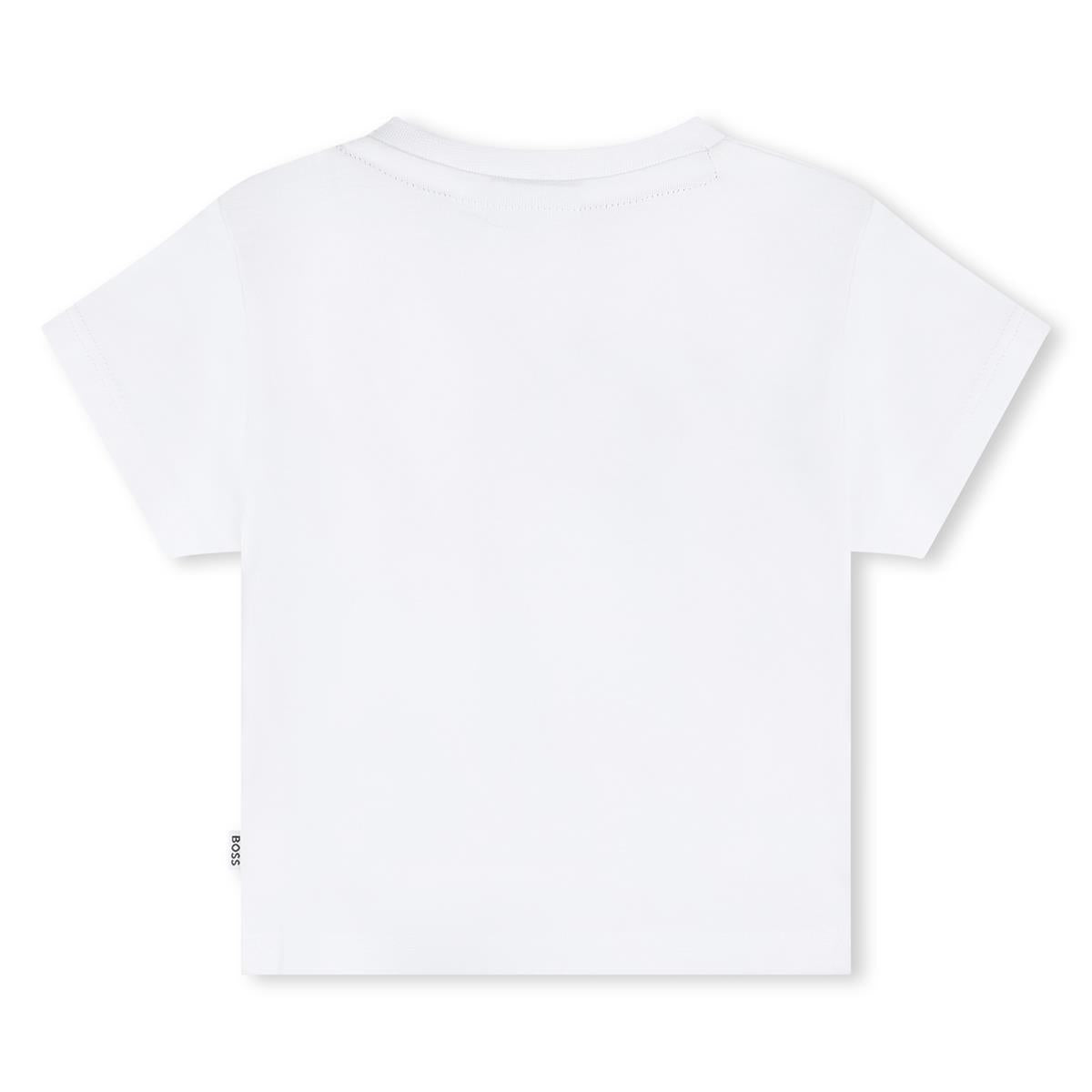 Baby Boys White Logo Cotton T-Shirt