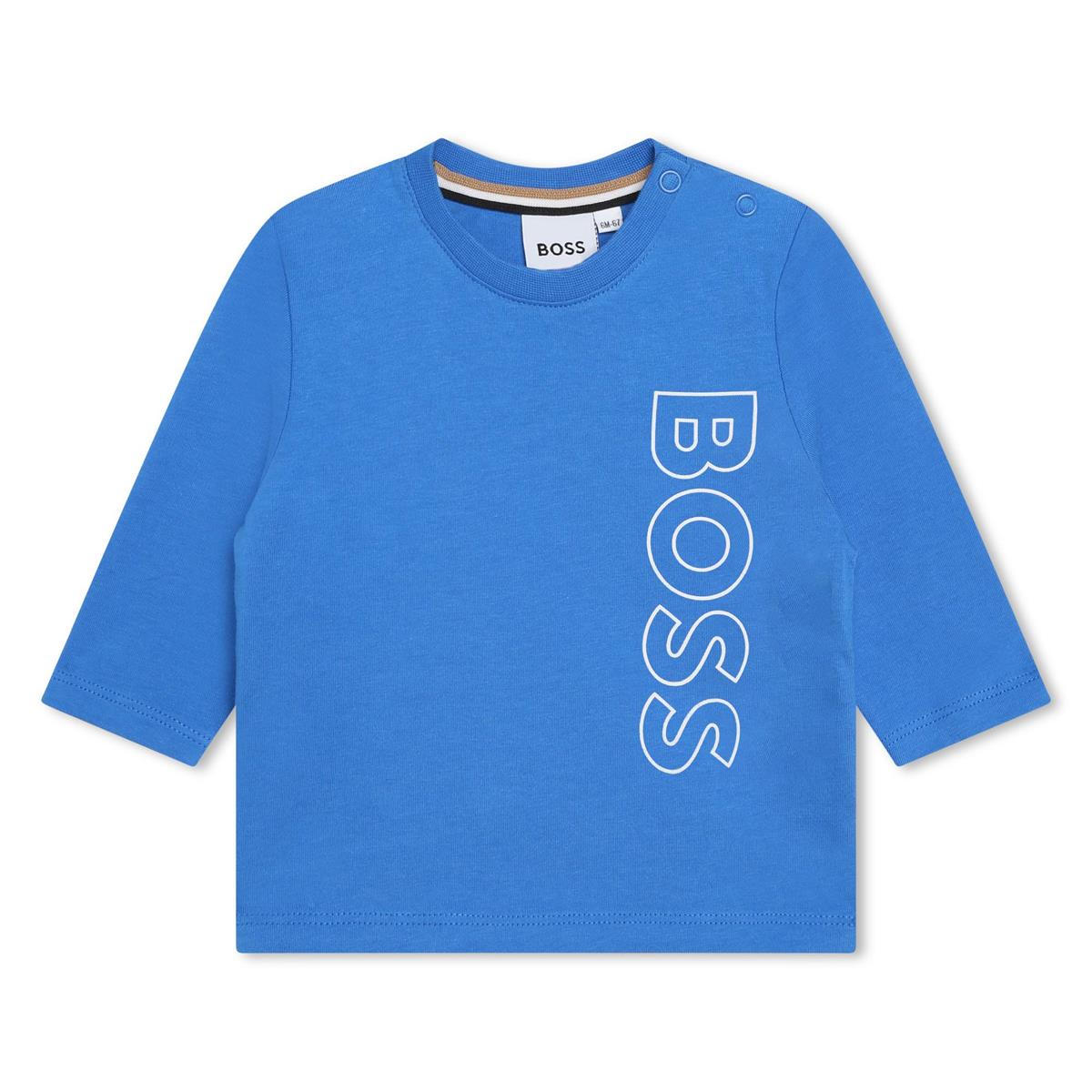 Baby Boys Blue Logo Cotton T-Shirt