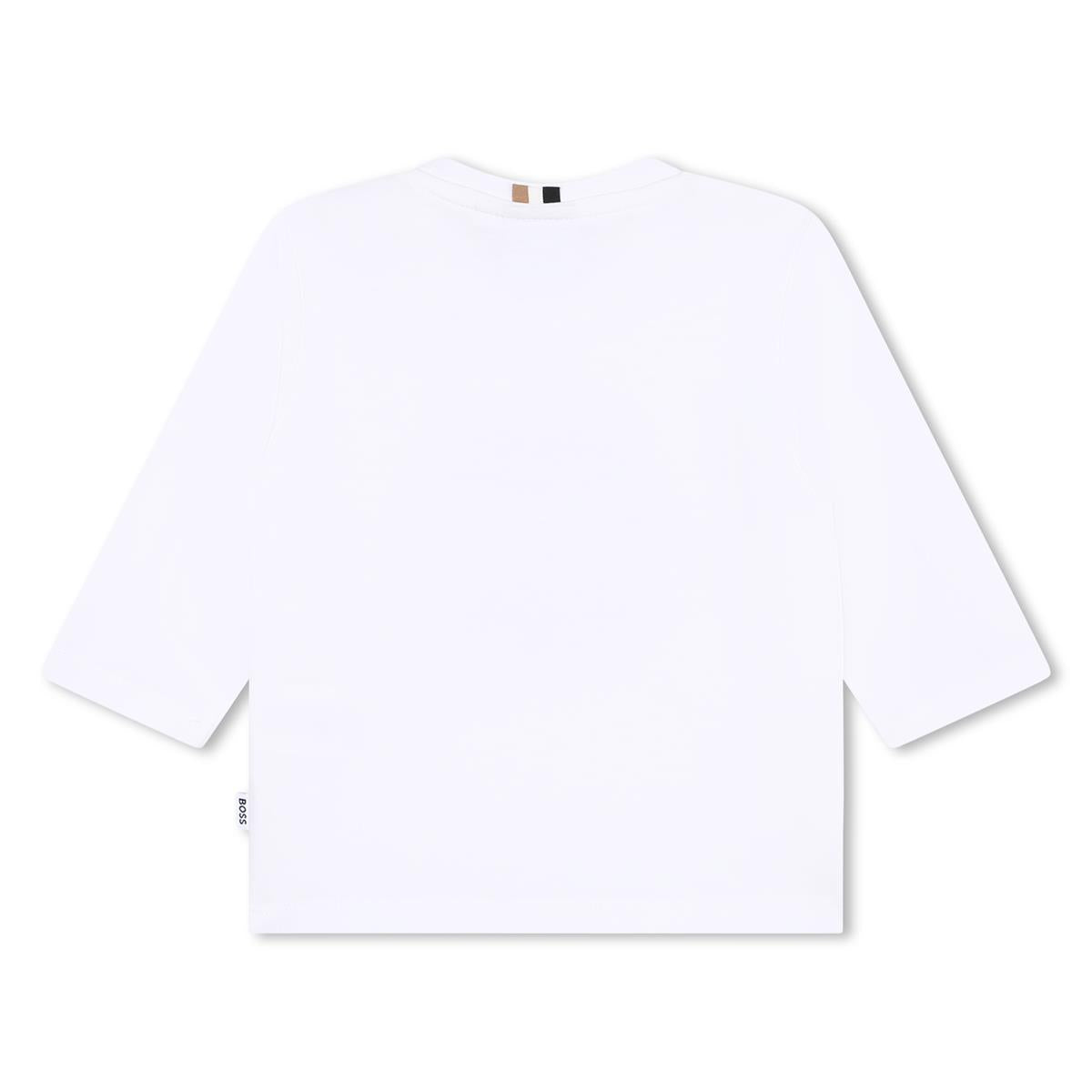 Baby Boys White Logo Cotton T-Shirt
