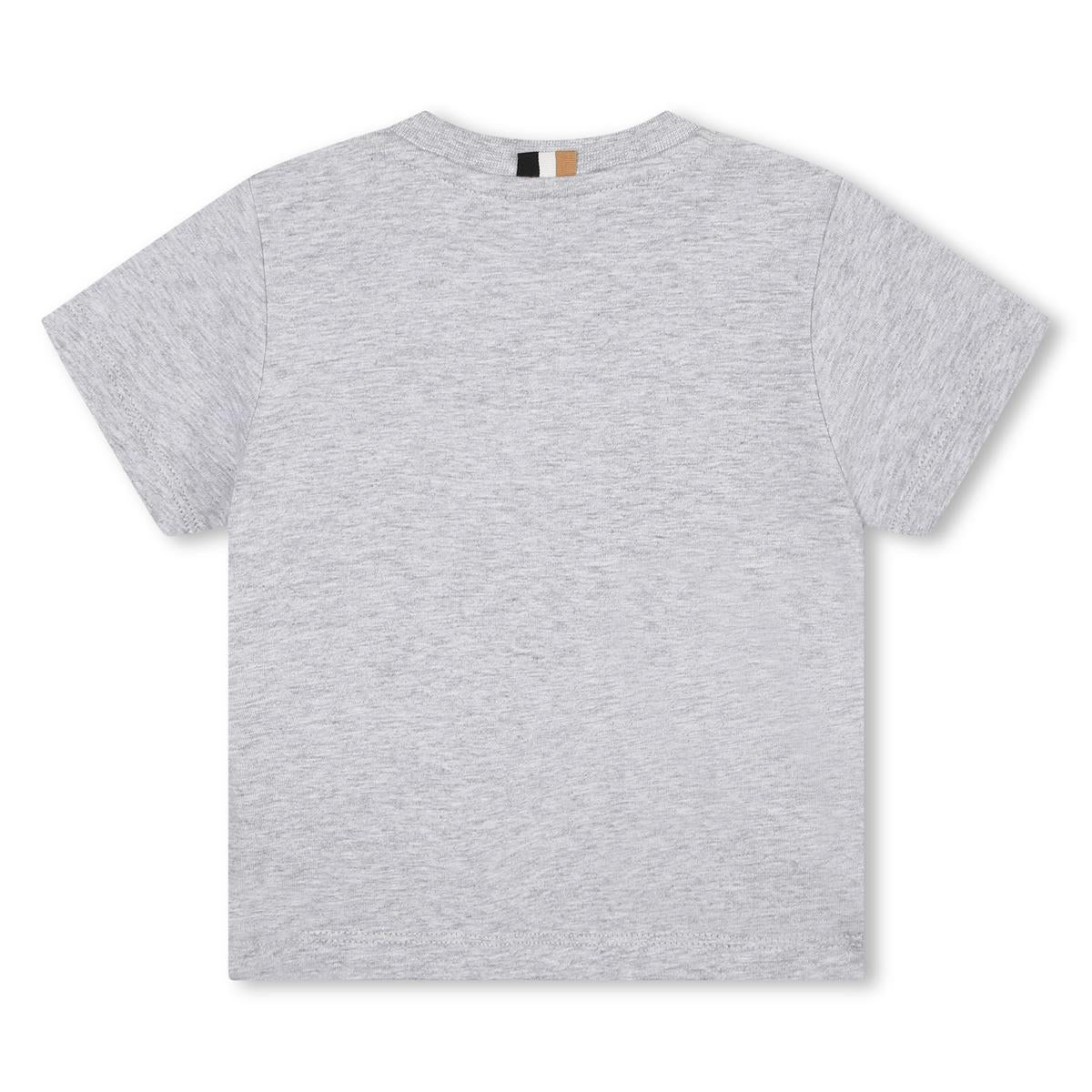Baby Boys Grey Printed Cotton T-Shirt