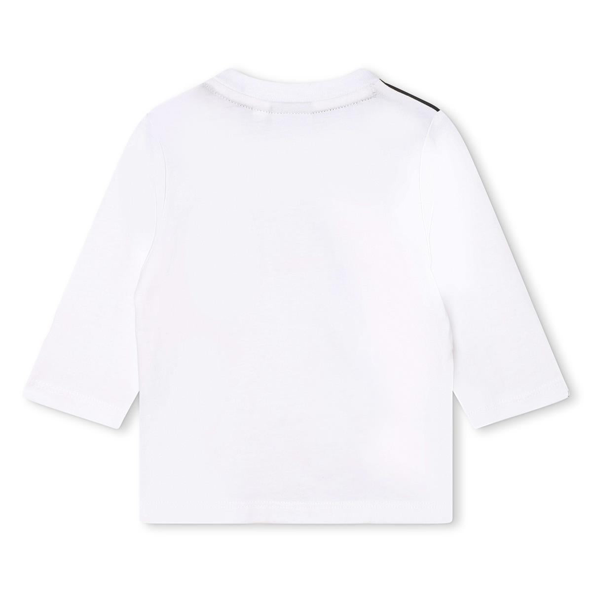 Baby Boys White Logo Cotton T-Shirt