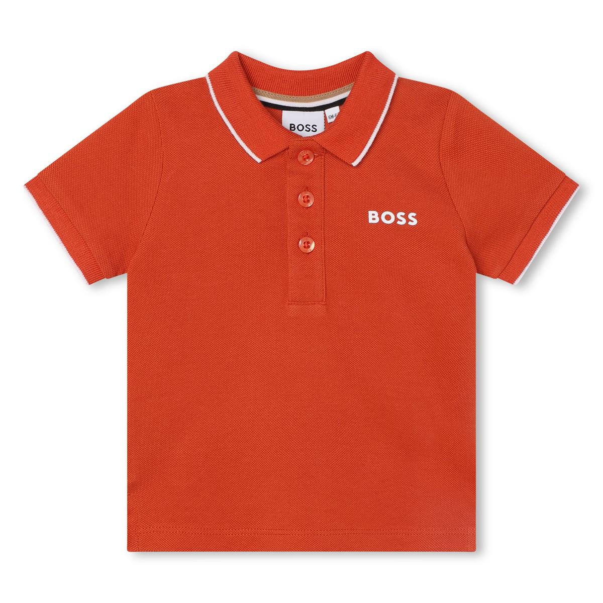 Baby Boys Orange Cotton Polo Shirt