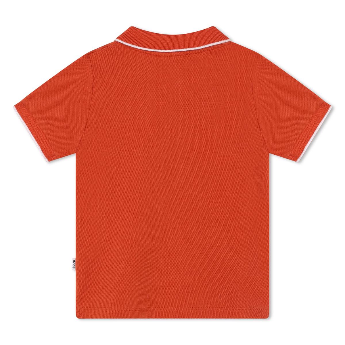 Baby Boys Orange Cotton Polo Shirt