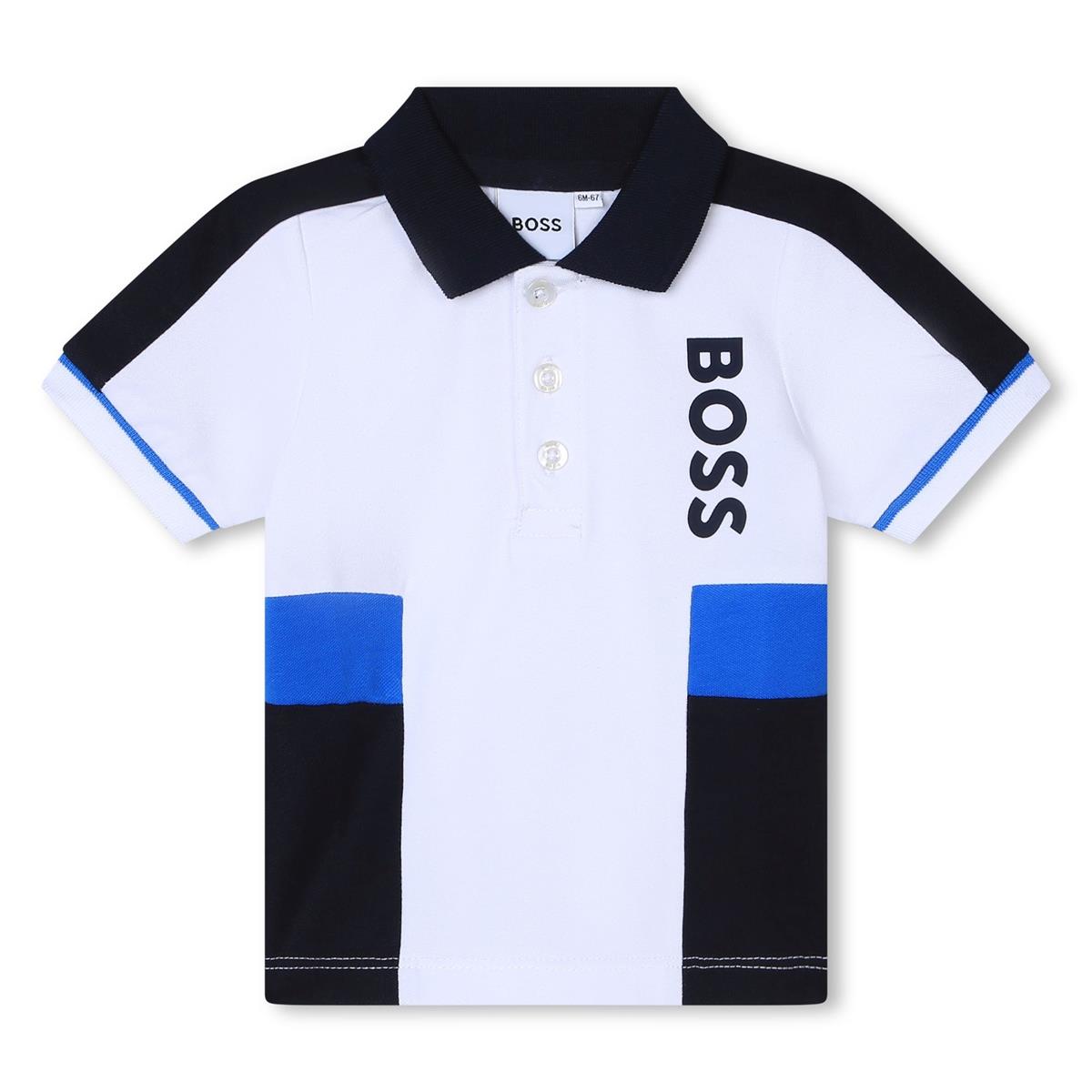 Baby Boys White Cotton Polo Shirt
