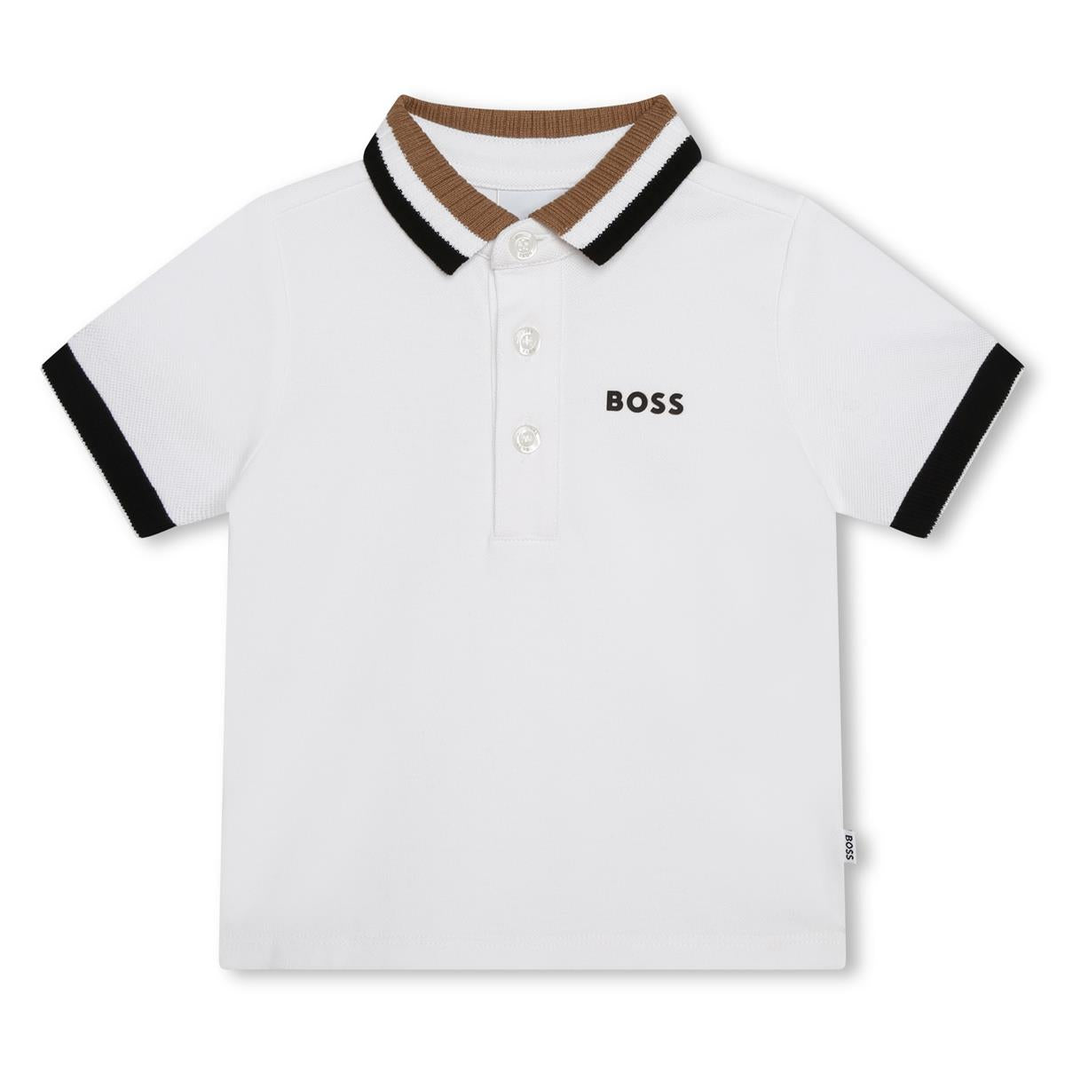 Baby Boys White Cotton Polo Shirt