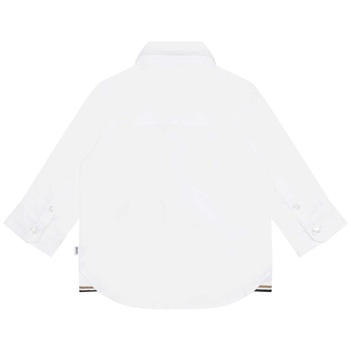 Baby Boys White Cotton Shirt