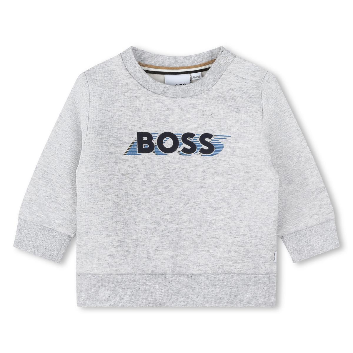 Baby Boys Grey Logo Cotton Sweatshirt
