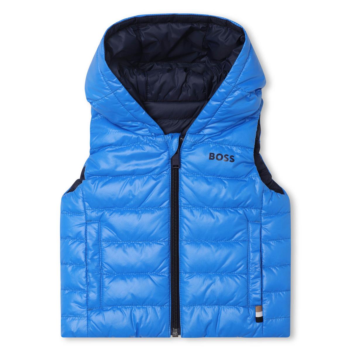 Baby Boys Blue Reversible Padded Gilet