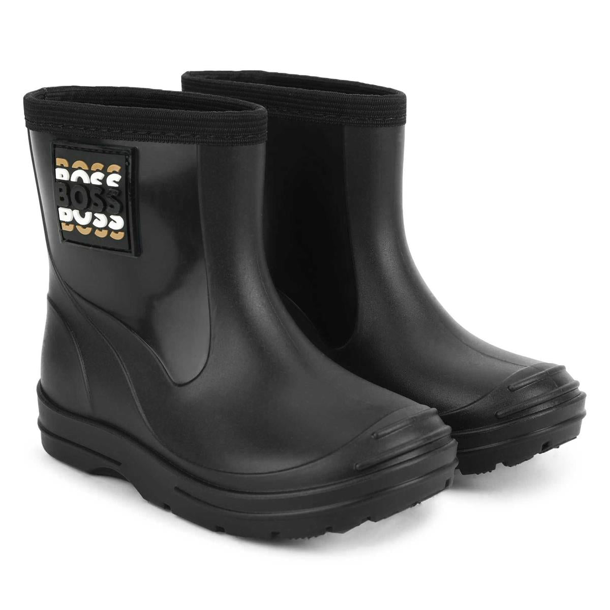 Boys Black Logo Shoes