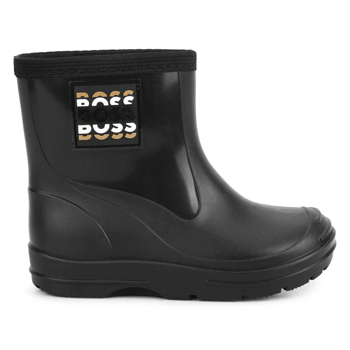 Boys Black Logo Shoes