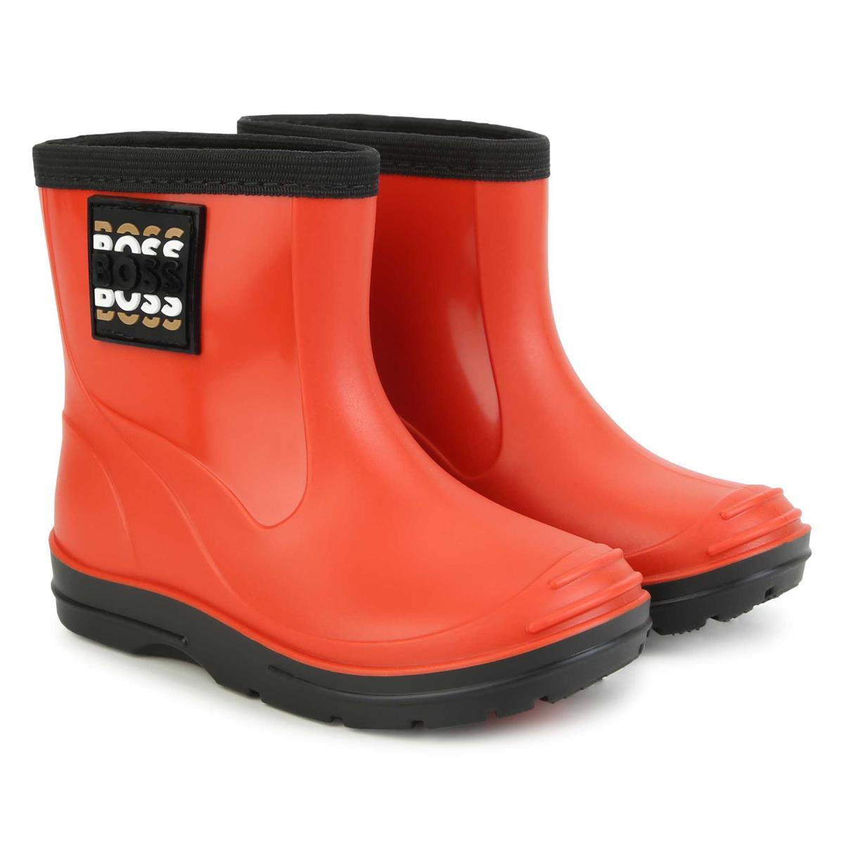 Boys Orange Logo Shoes