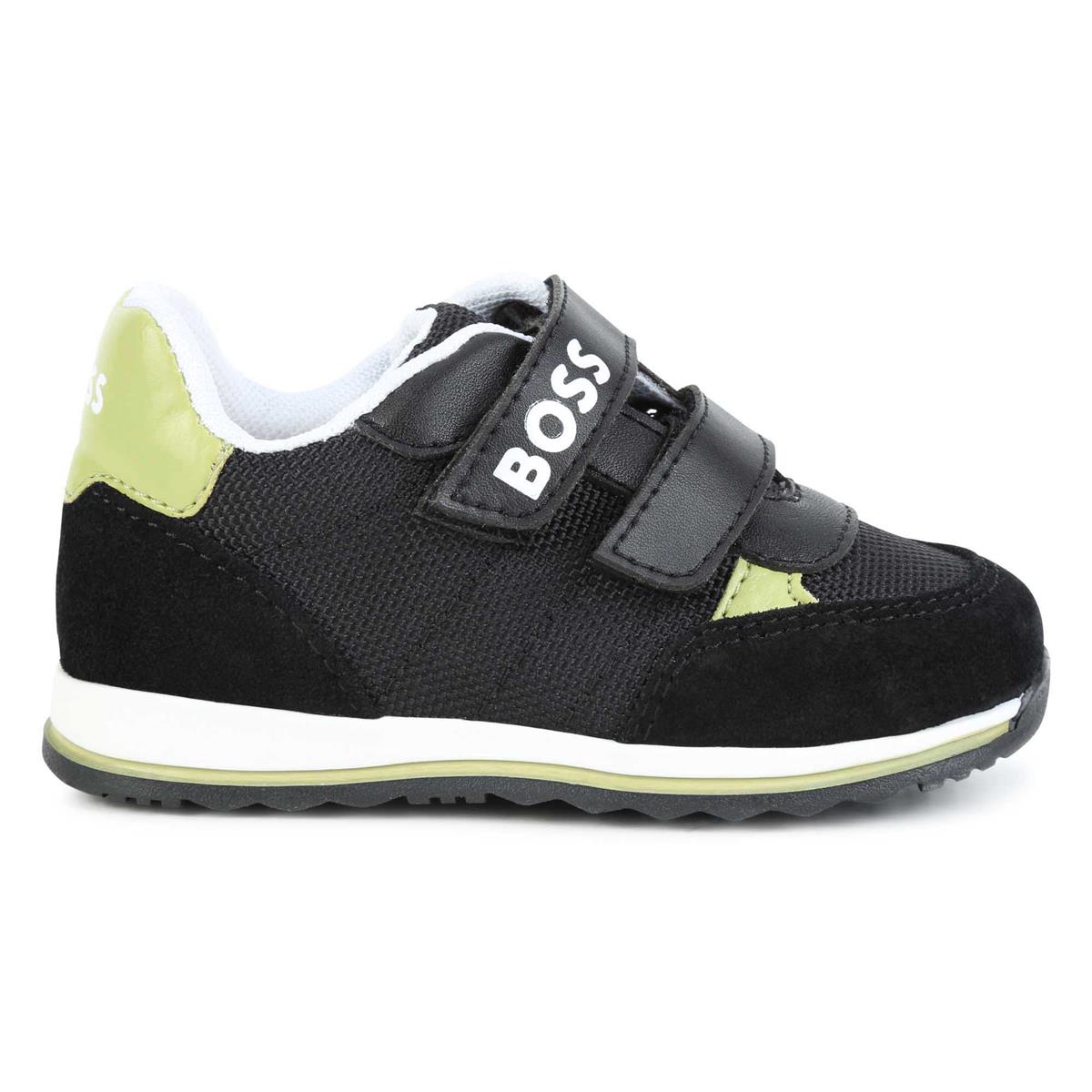 Boys Black Logo Shoes