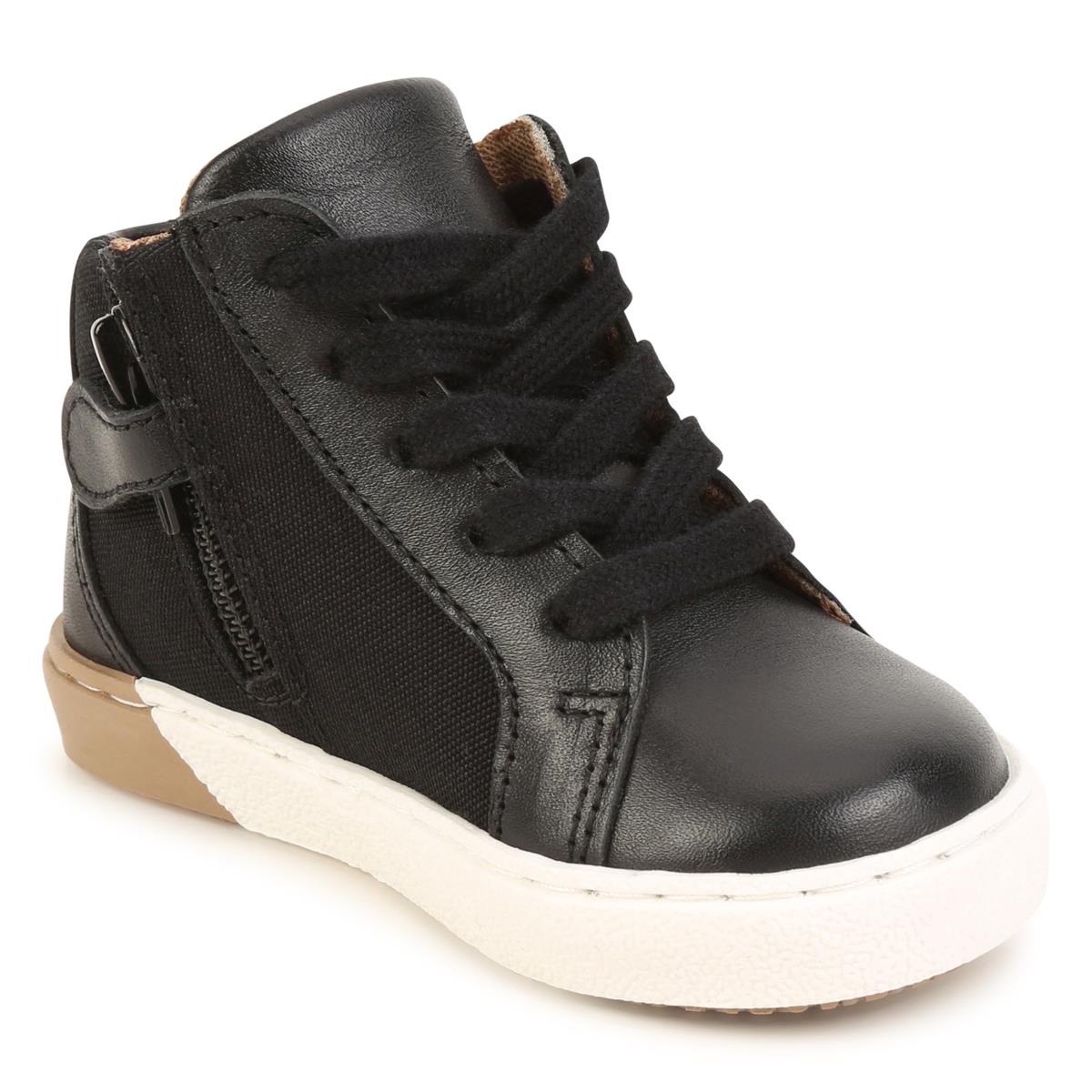 Boys Black Logo Shoes