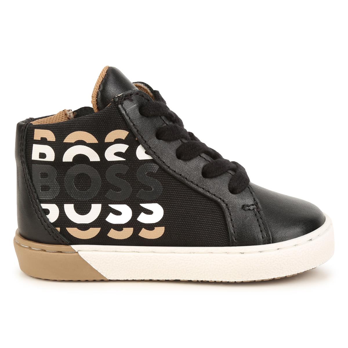 Boys Black Logo Shoes