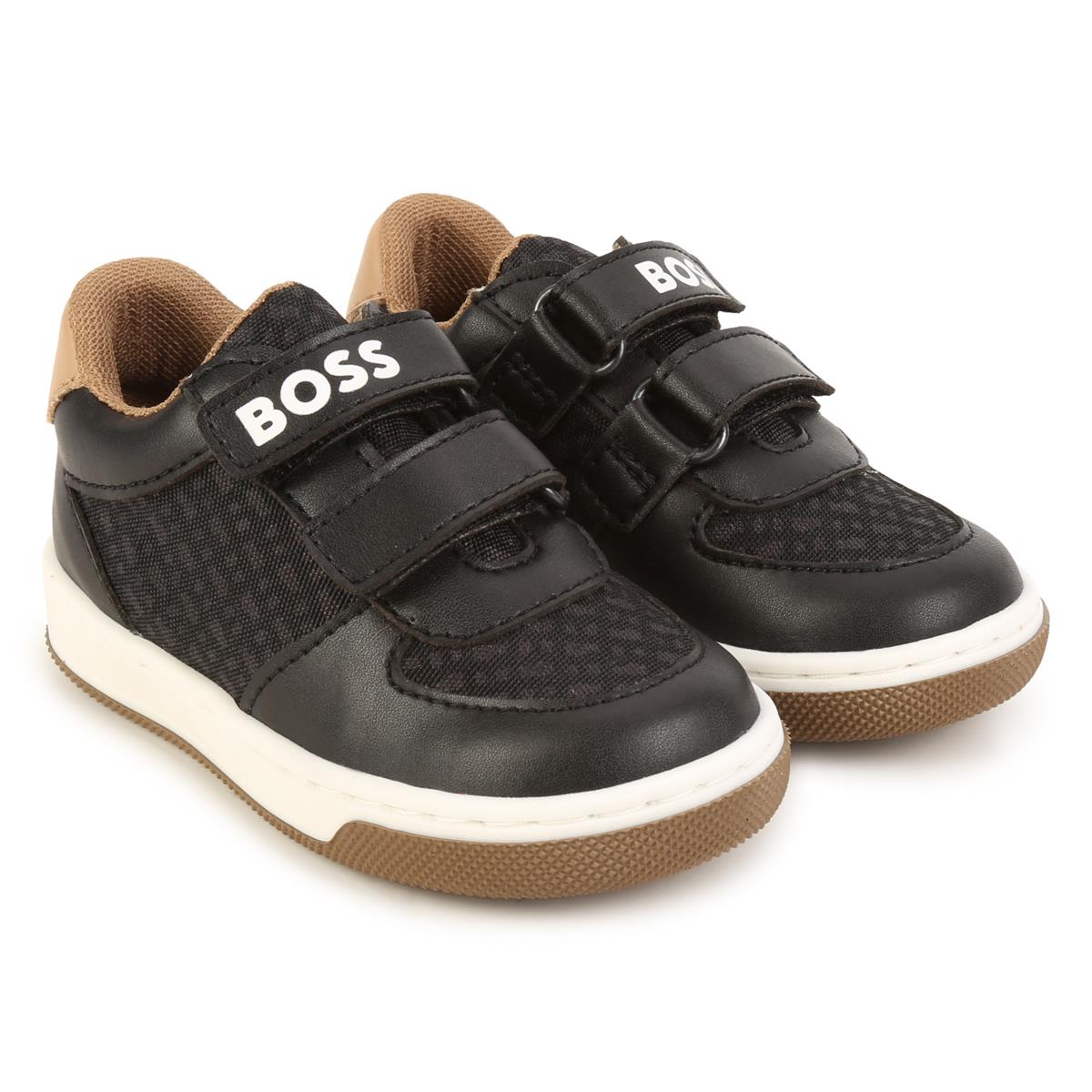 Boys Black Logo Shoes