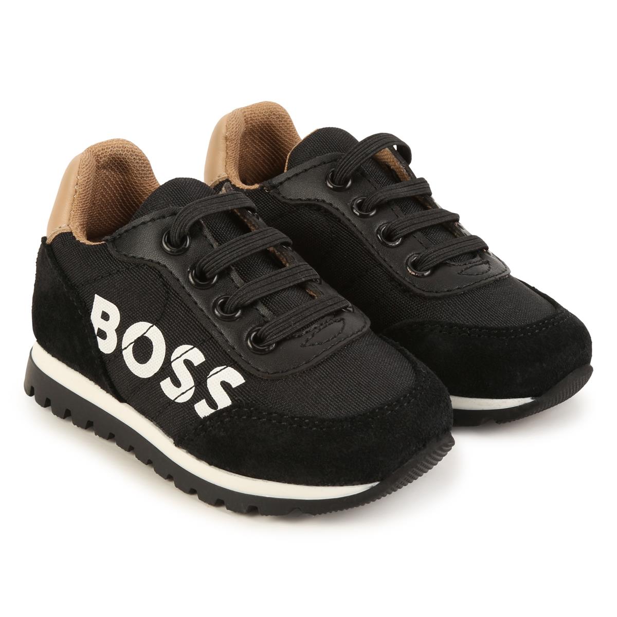 Boys Black Logo Shoes