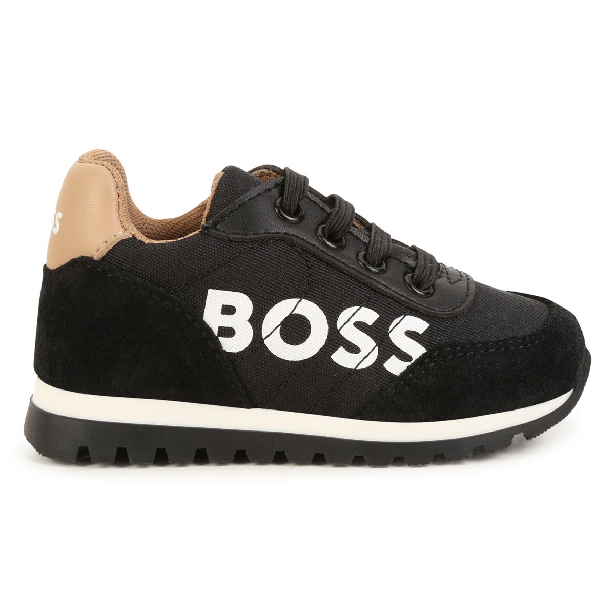 Boys Black Logo Shoes