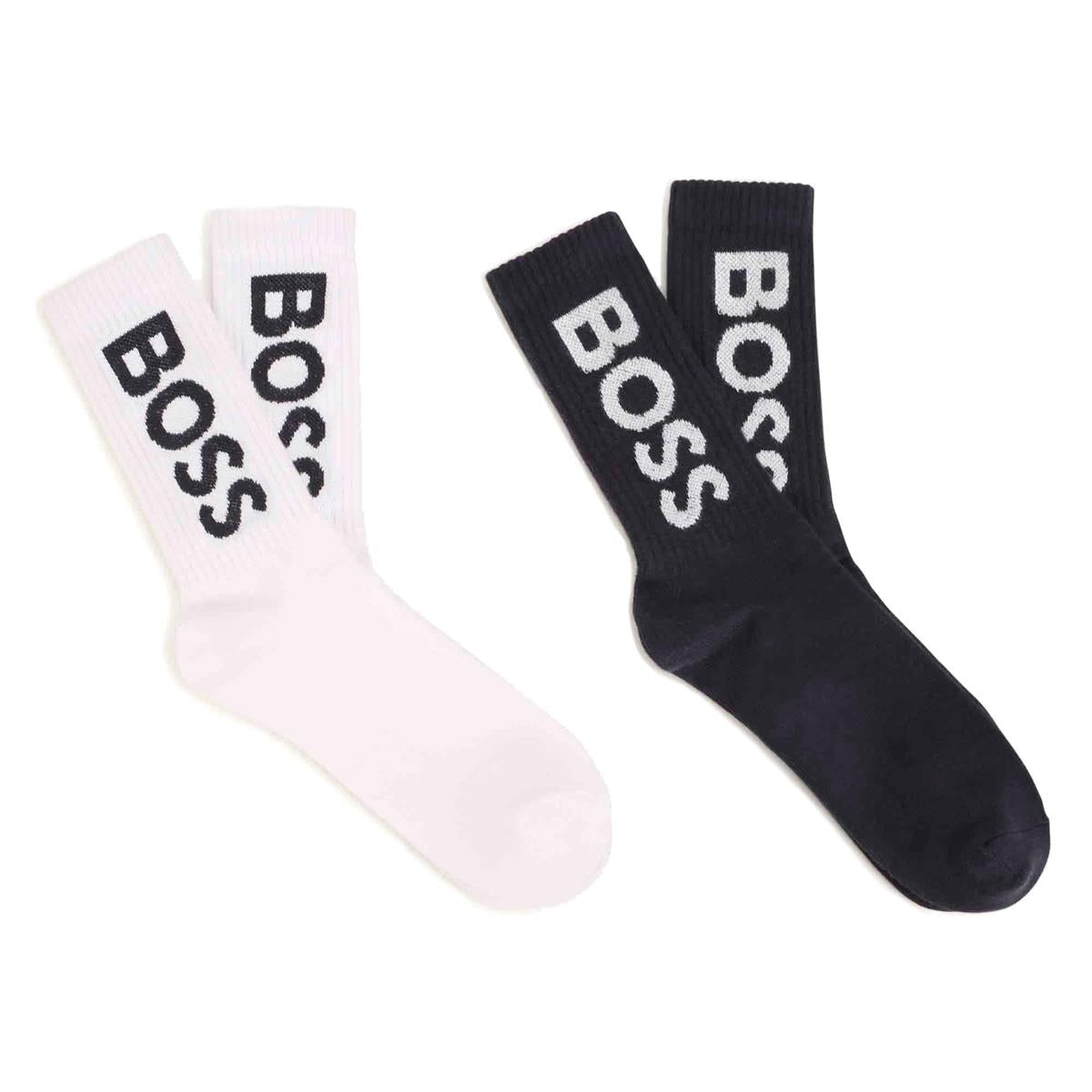 Boys Blue Logo Cotton Socks(2 Pack)