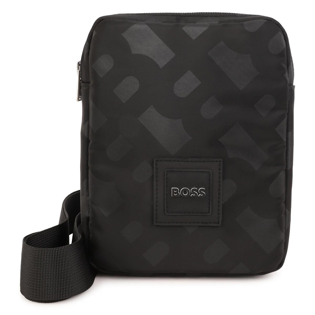 Boys Black Logo Shoulder Bag