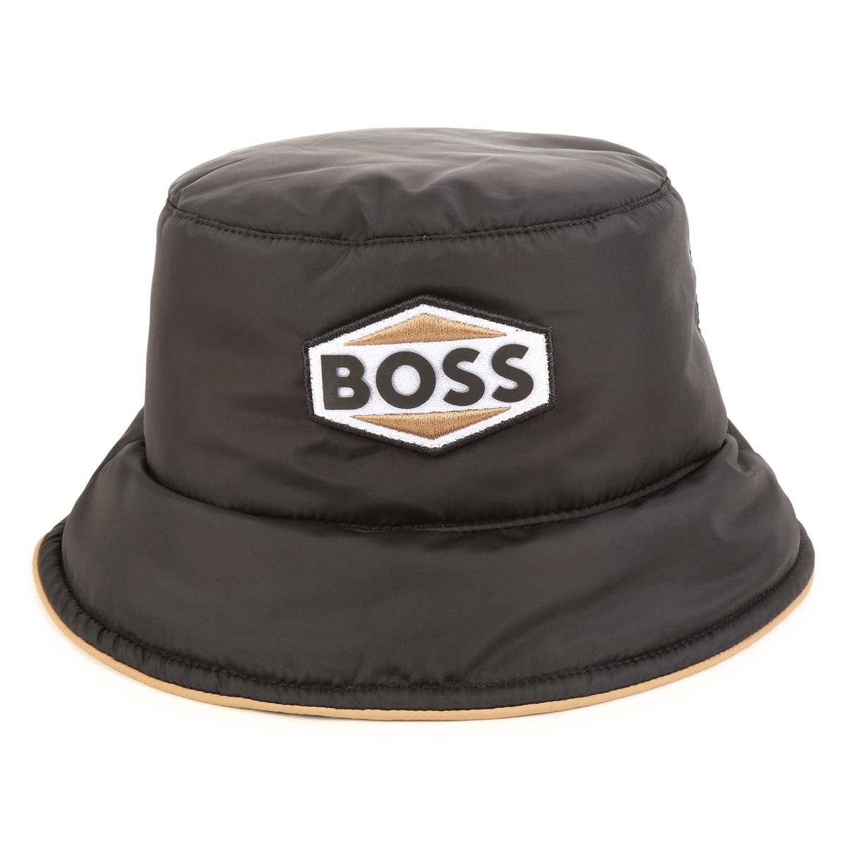 Boys Black Logo Bucket Hat