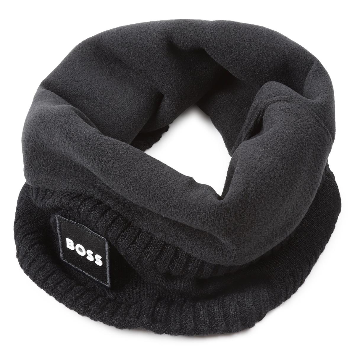 Boys Black Logo Scarf