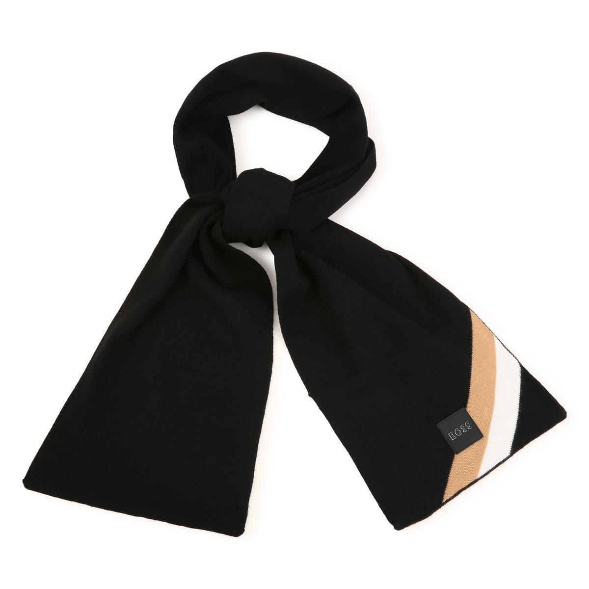 Boys Black Logo Scarf