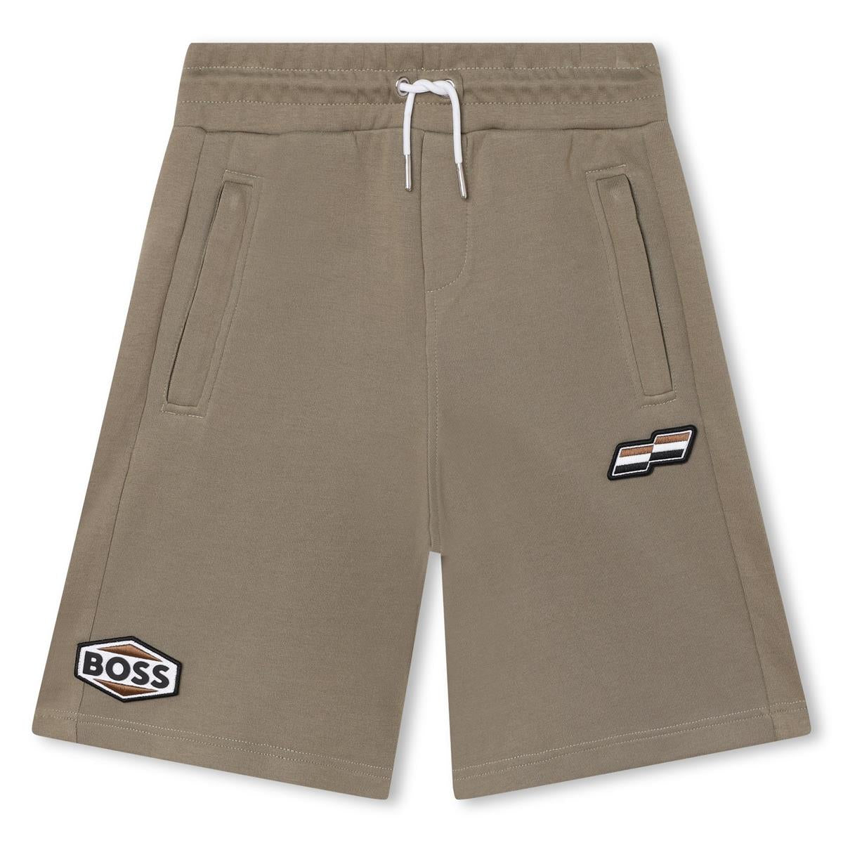 Boys Dark Green Cotton Shorts