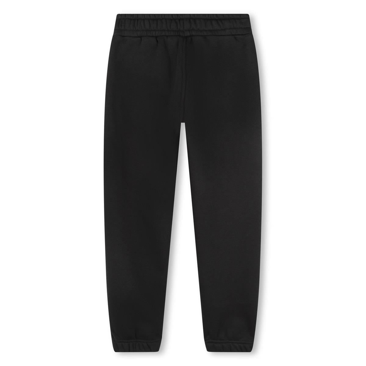 Boys Black Logo Cotton Trousers