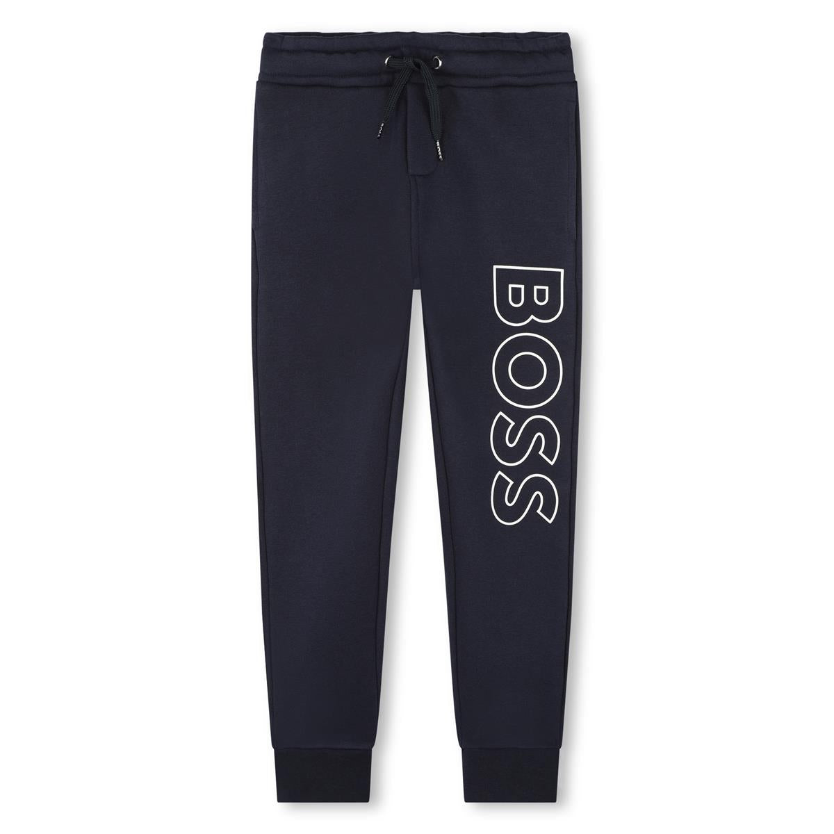Boys Blue Logo Cotton Trousers